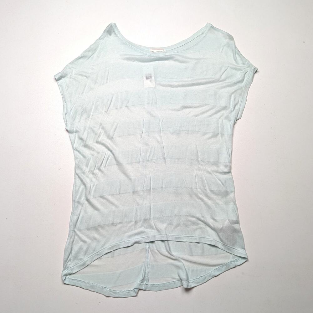 Gap Shirt Women's Size M Teal Blue Semi Sheer Short Sleeve